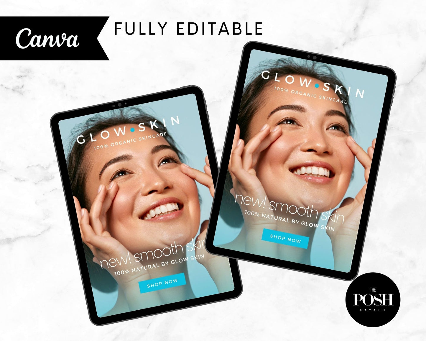 T00122 Modern Skincare Ad Kit - Email/Flyer - Minimalist High End Marketing