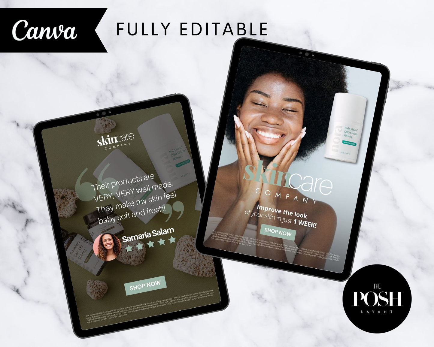 T00097 Skincare Ad Kit - Email/Flyer - Minimalist High End Marketing