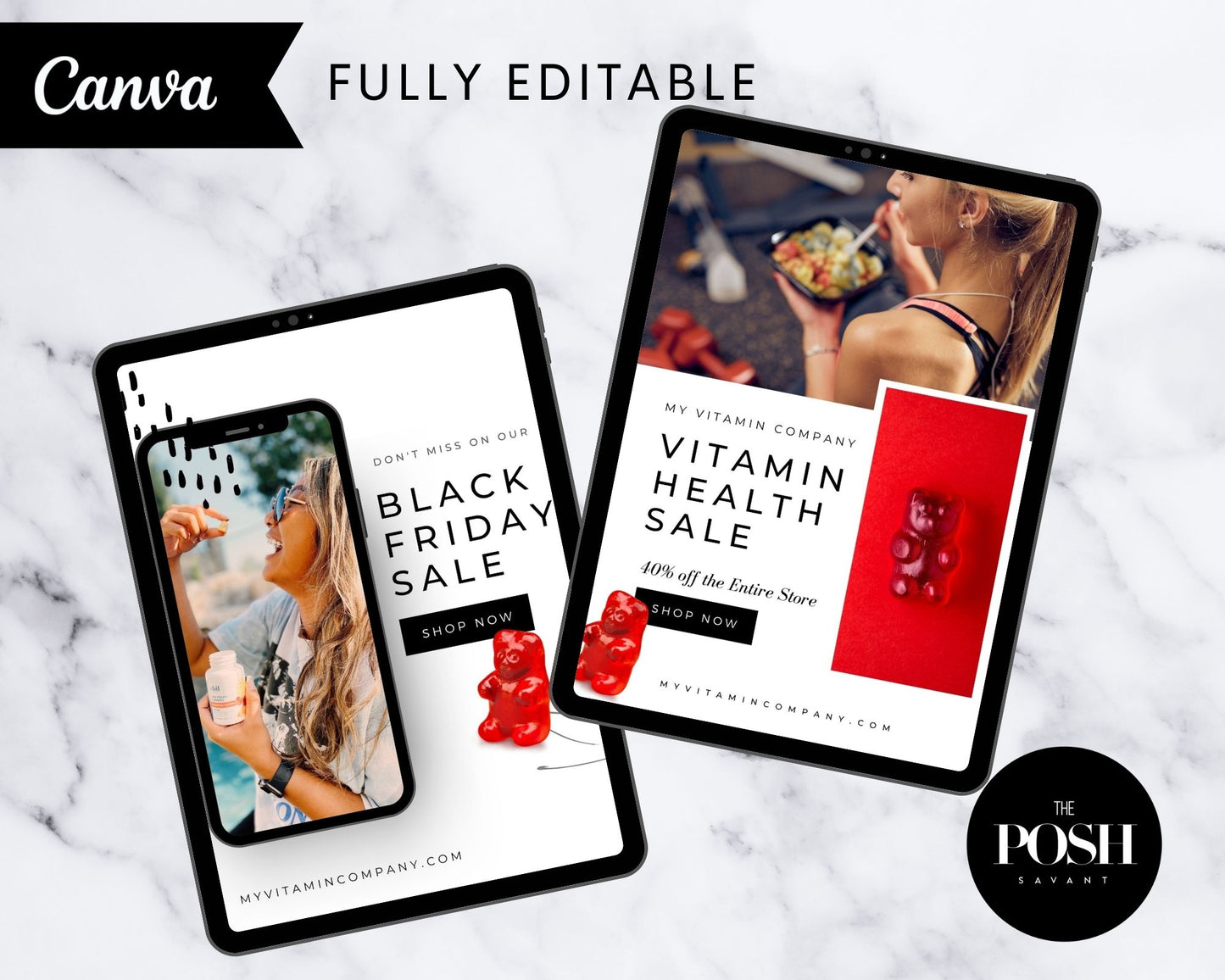 T00113 Vitamin Ad Kit - Email/Flyer - Minimalist High End Marketing
