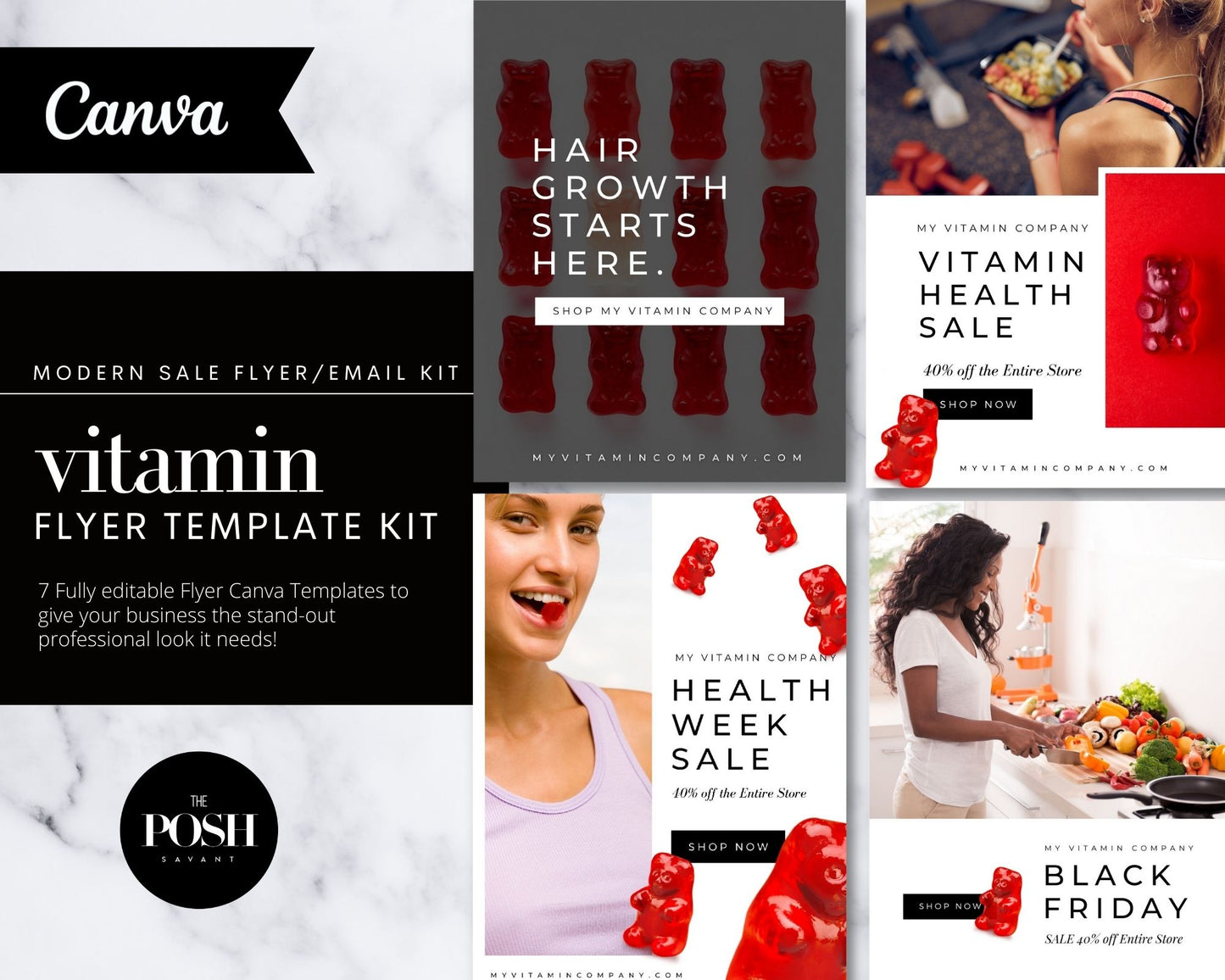 T00113 Vitamin Ad Kit - Email/Flyer - Minimalist High End Marketing