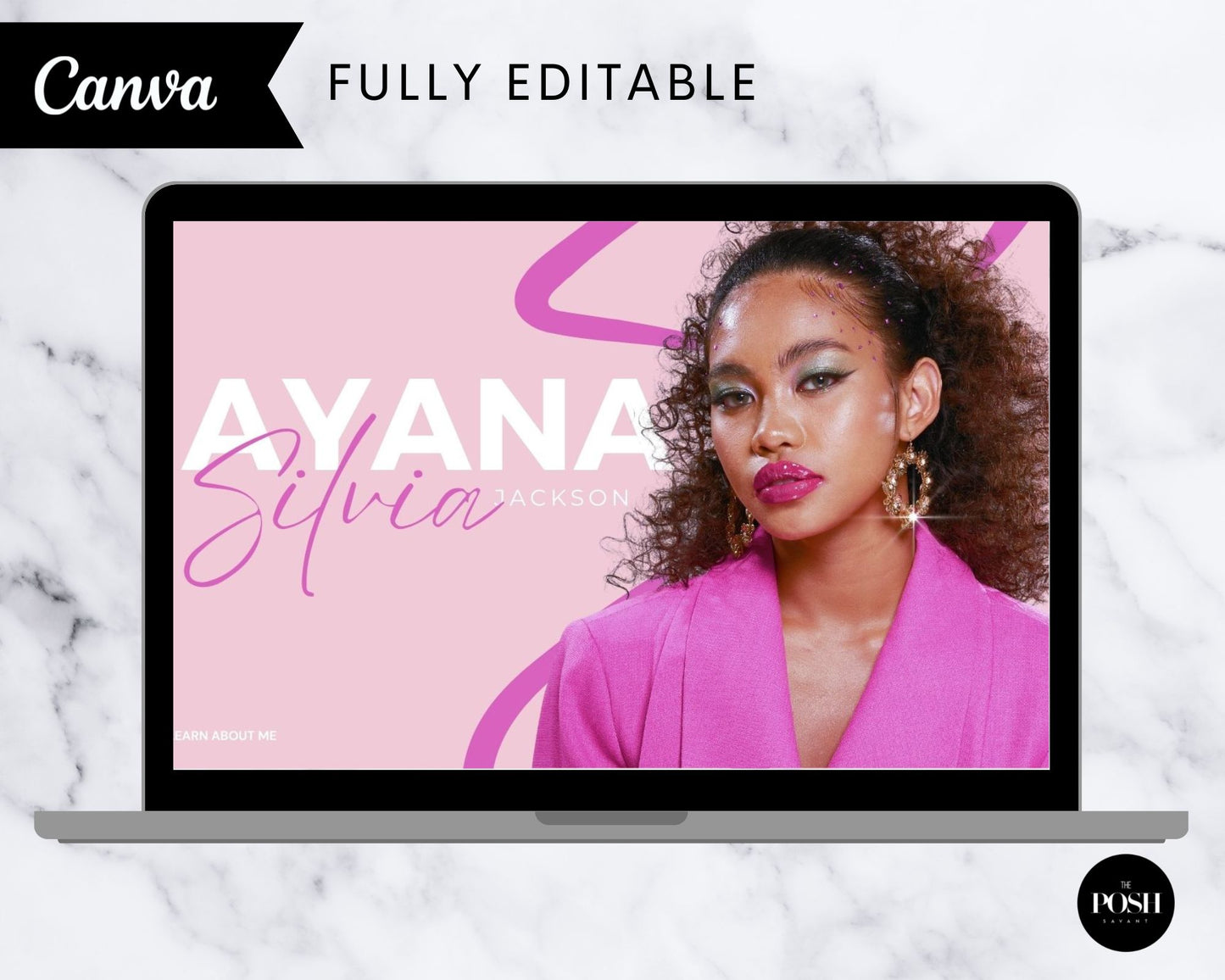 T00058 Chic Personal Website Template - Minimalist Website