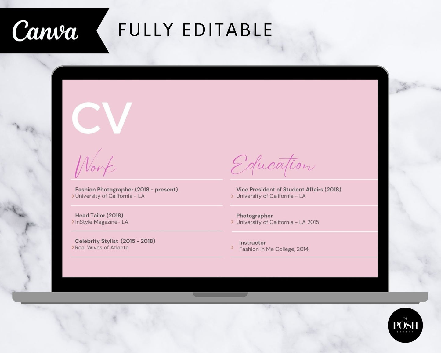 T00058 Chic Personal Website Template - Minimalist Website