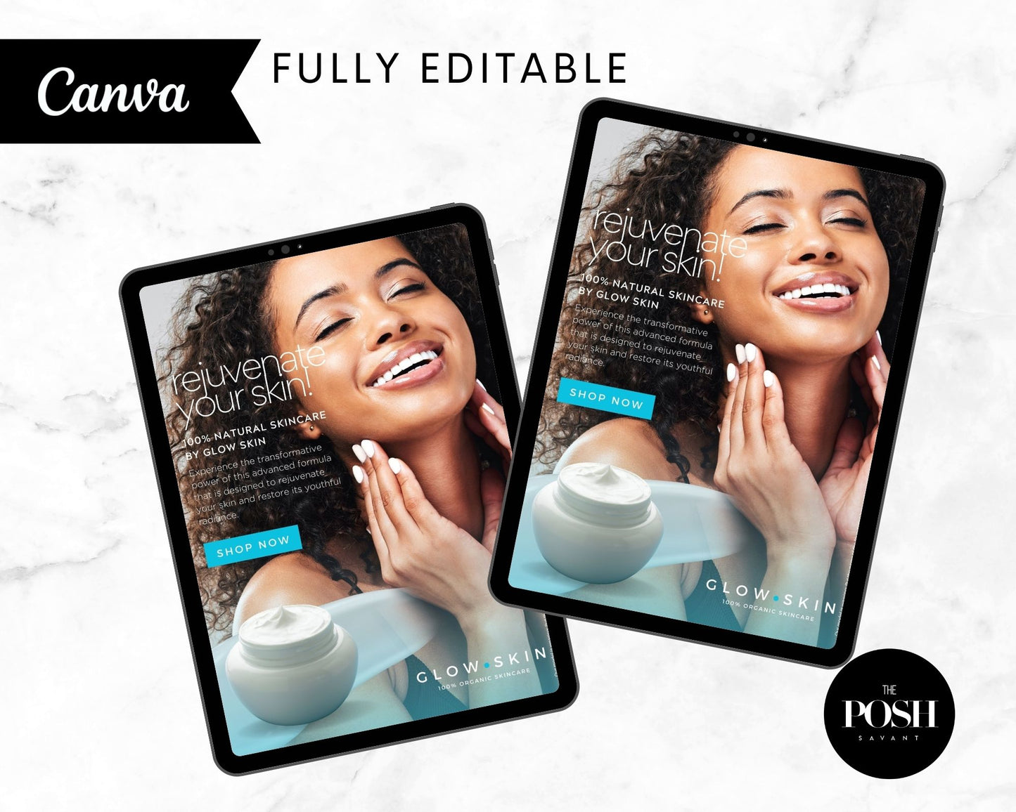 T00122 Modern Skincare Ad Kit - Email/Flyer - Minimalist High End Marketing