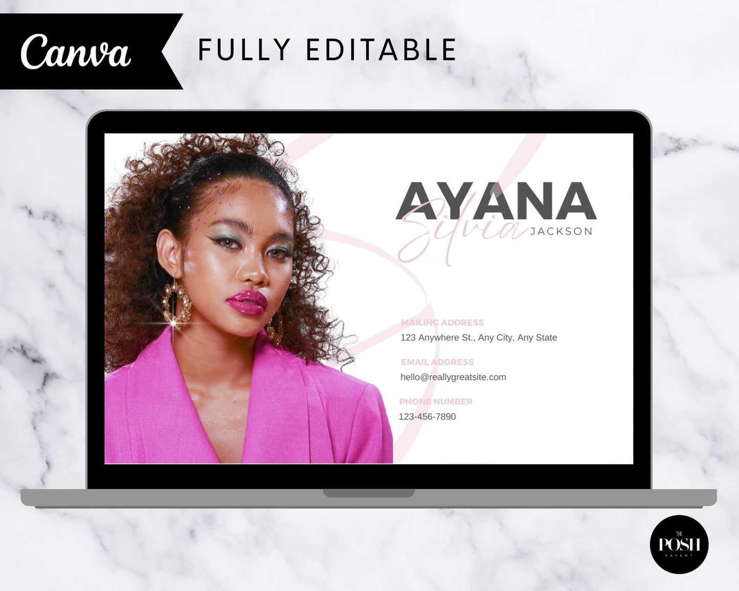 T00058 Chic Personal Website Template - Minimalist Website