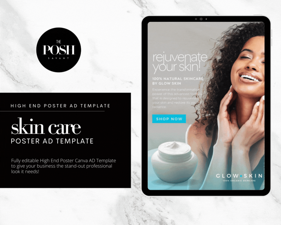 T00124 Modern Skincare Video Ad 2- GIF/ Video/Flyer Ad - Minimalist High End M