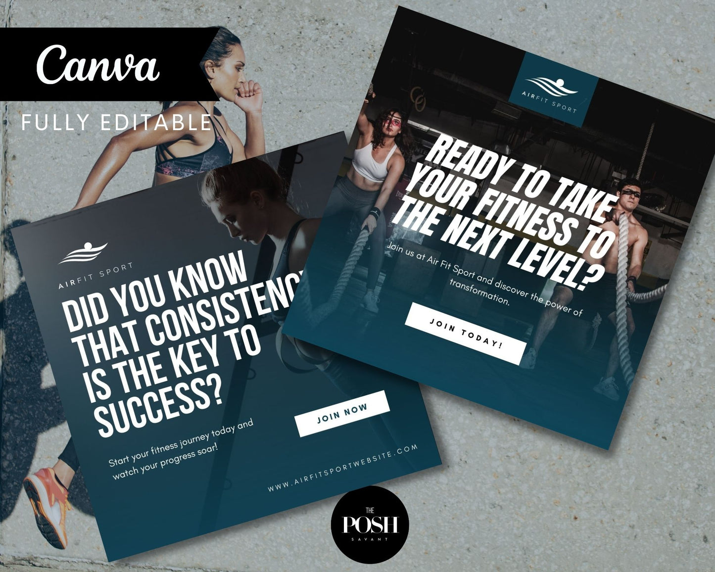 T00126 Fitness Social Media Kit - Modern High End Marketing