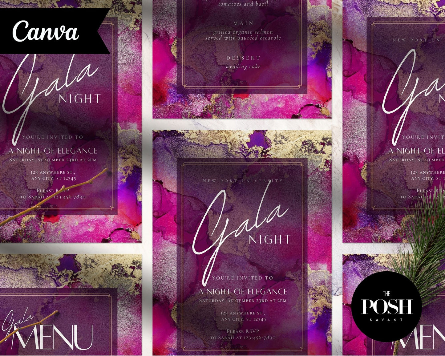 Minimalist Chic Gala Night Kit Print Templates