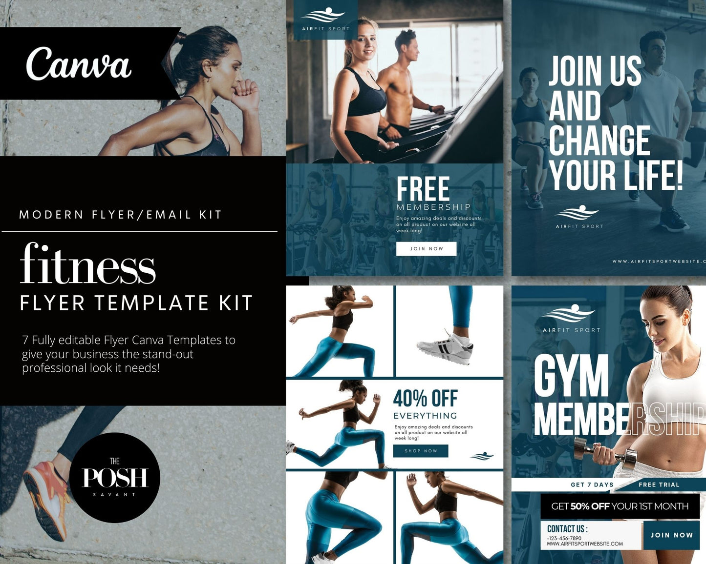 T00127 Fitness Flyer/Email Kit - Modern High End Marketing