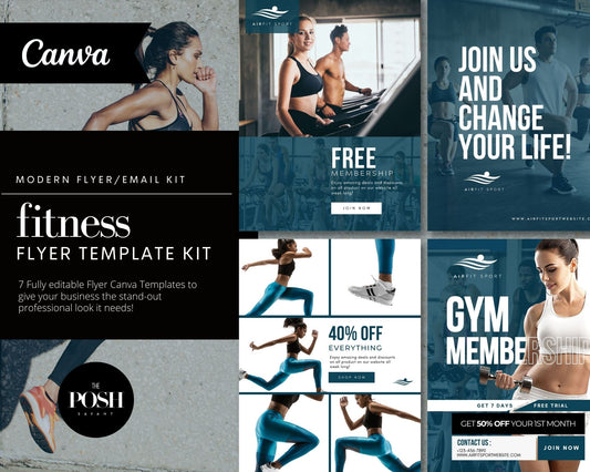 T00127 Fitness Flyer/Email Kit - Modern High End Marketing