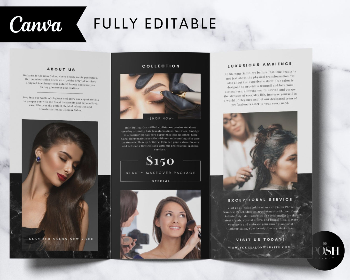 T00107 Salon Brochure Template - Trifold