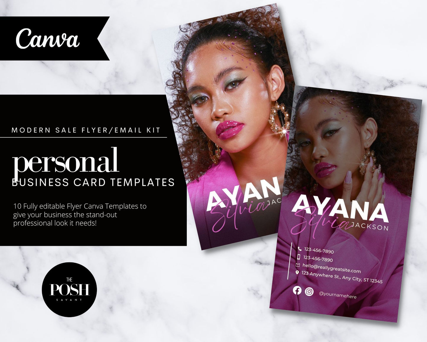 T00059 Chic Personal Business Card Templates