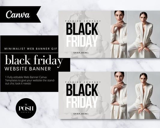 T00079 Chic Black Friday Banner Template - Minimalist Design