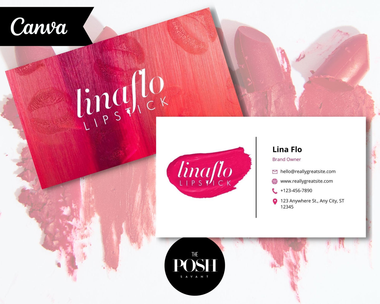 T00083 Makeup Company Business Card Templates - Modern Template