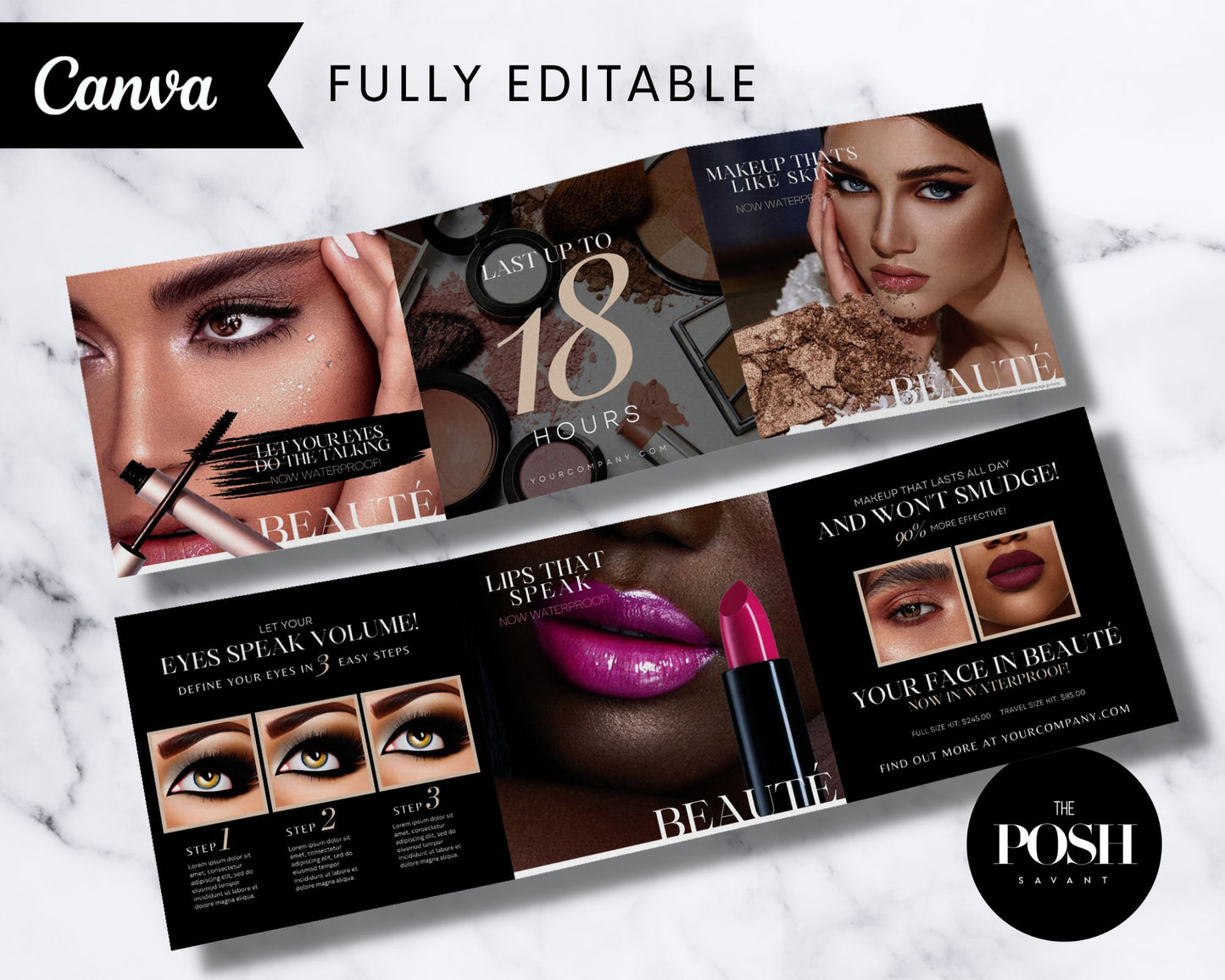 T00048 Beauté - High End Makeup Trifold Brochure