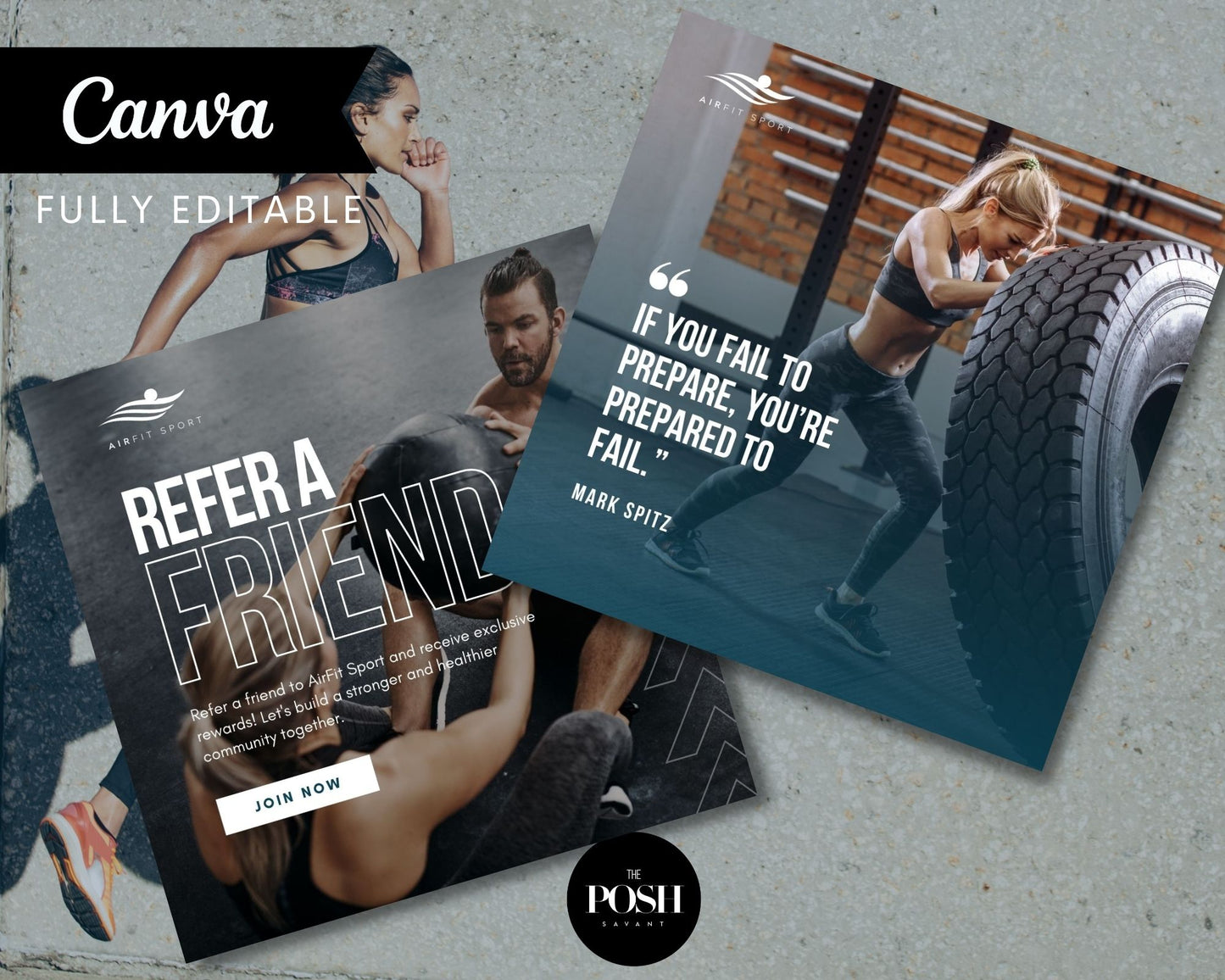 T00126 Fitness Social Media Kit - Modern High End Marketing