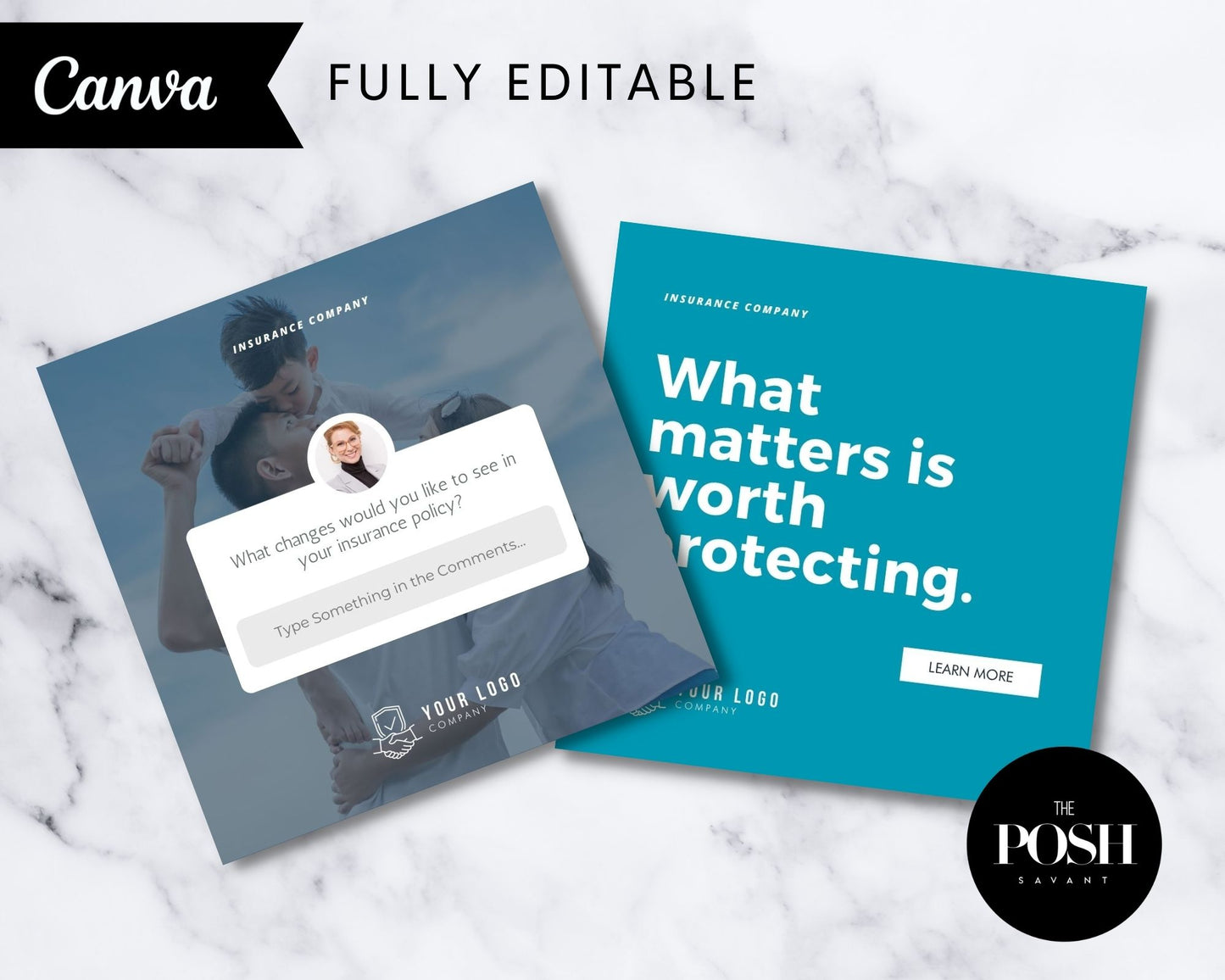 T00117 Insurance Social Media Template- Modern Real EstateTemplate