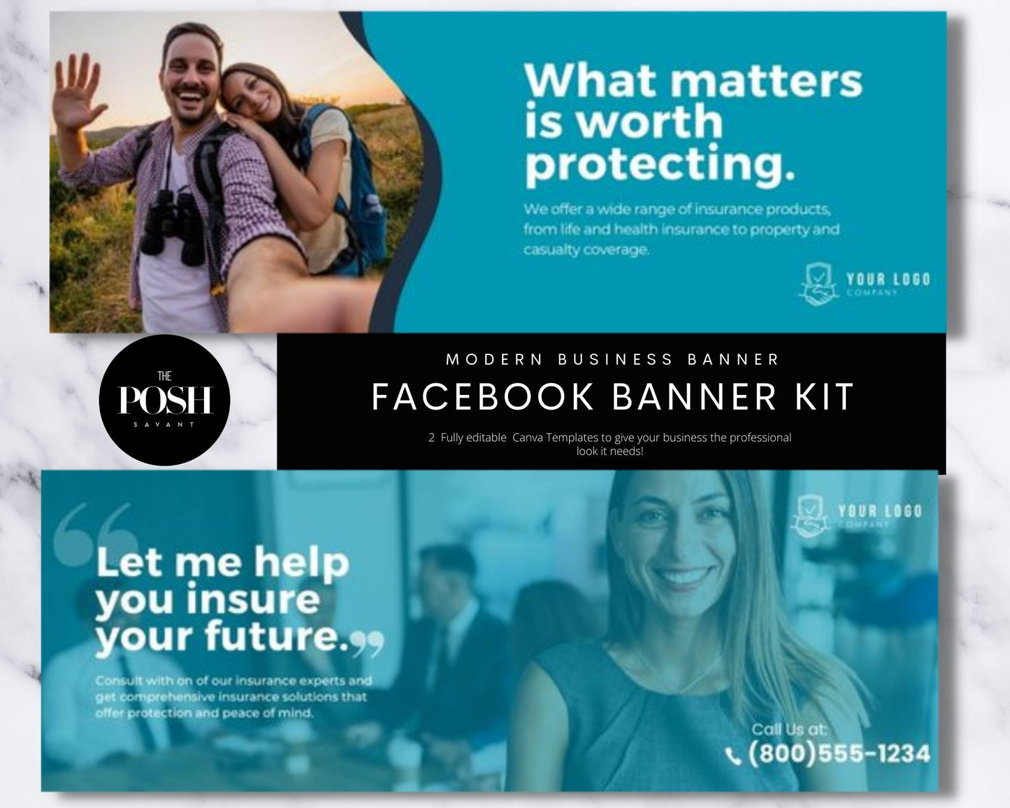 T00118 Insurance Banners Templates - Modern Business Template