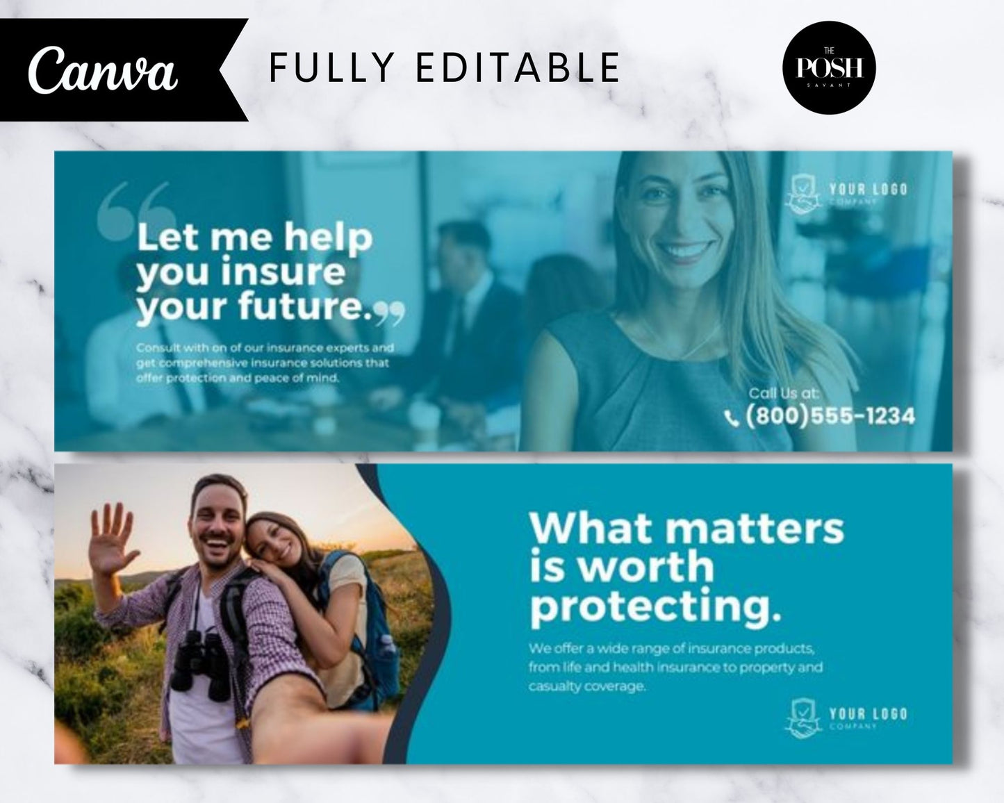 T00118 Insurance Banners Templates - Modern Business Template