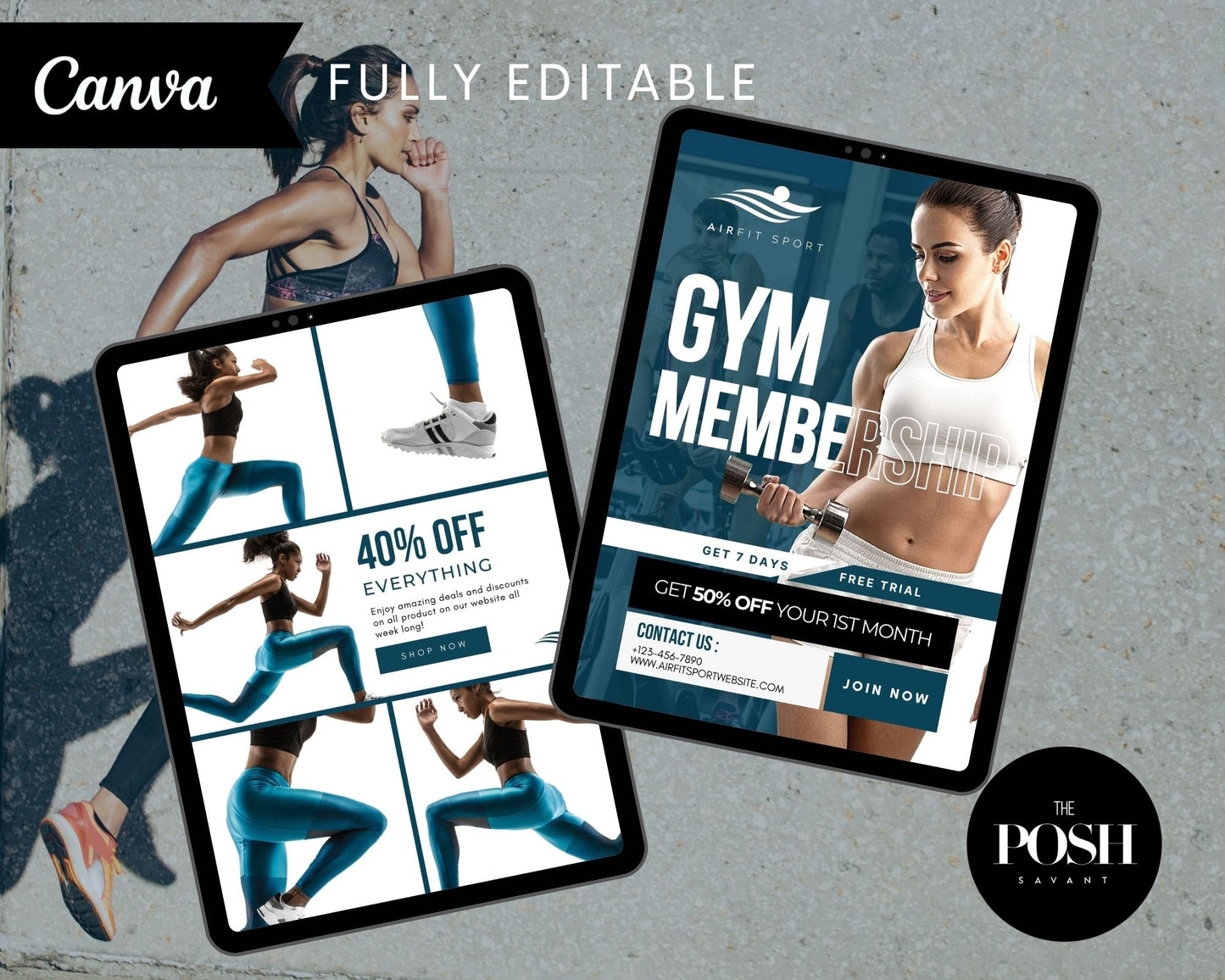 T00127 Fitness Flyer/Email Kit - Modern High End Marketing