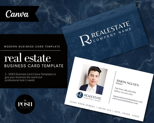 T00071 Real Estate Business Card Template- Modern Real EstateTemplate