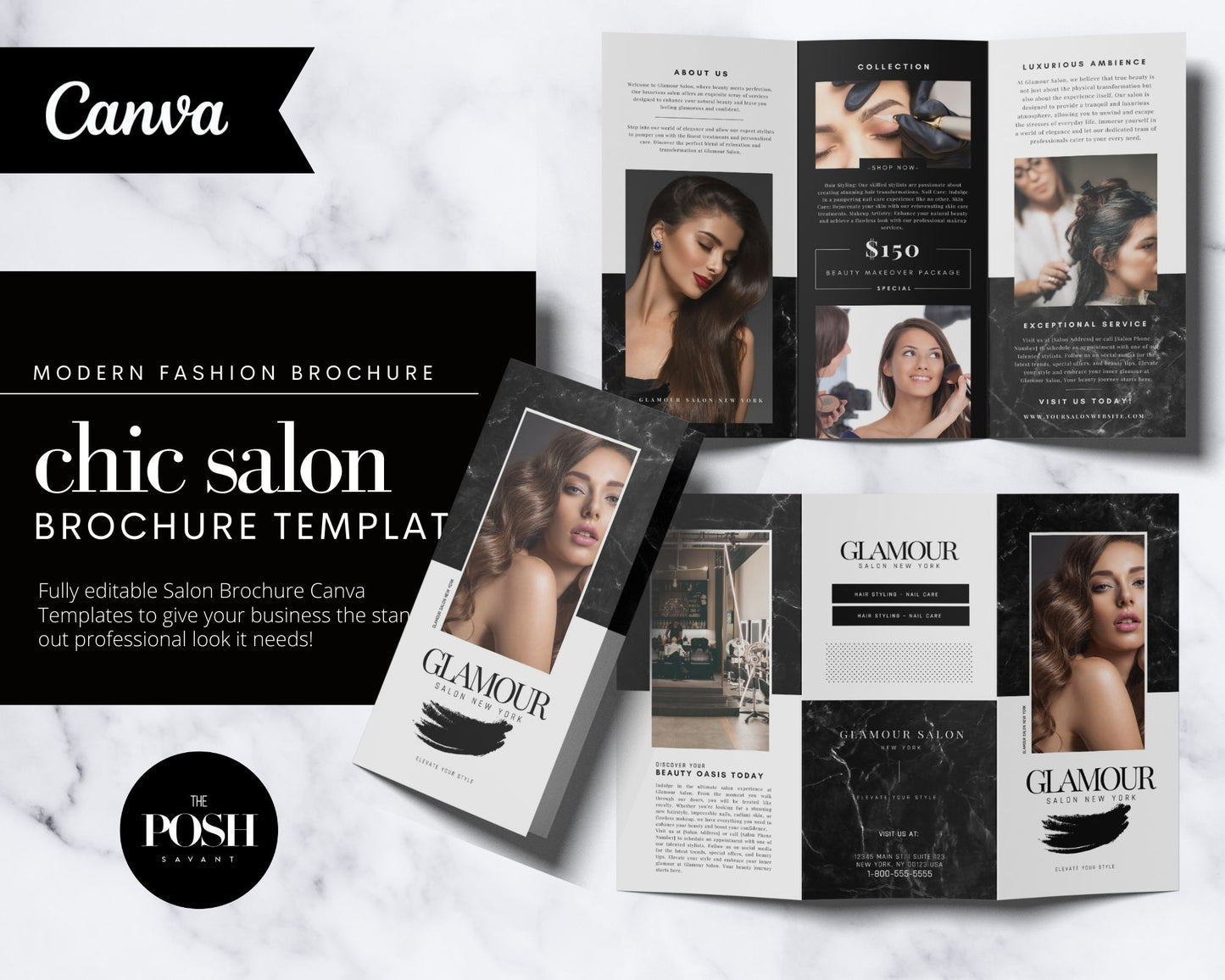 T00107 Salon Brochure Template - Trifold