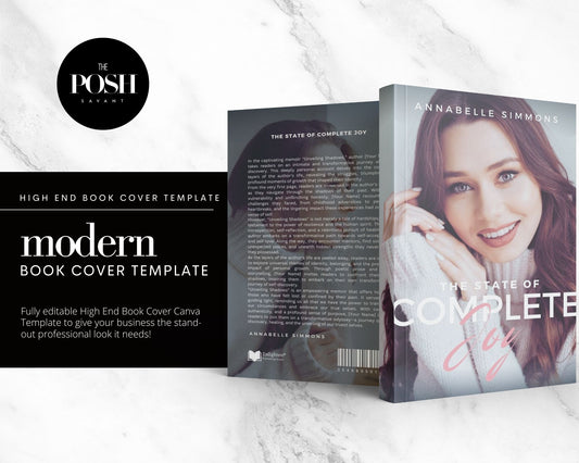 T00109 Modern Book Cover Template - Front & Back