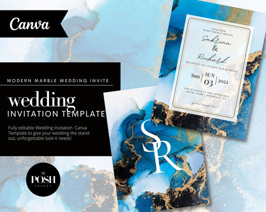 Wedding Marble Invitation Templates