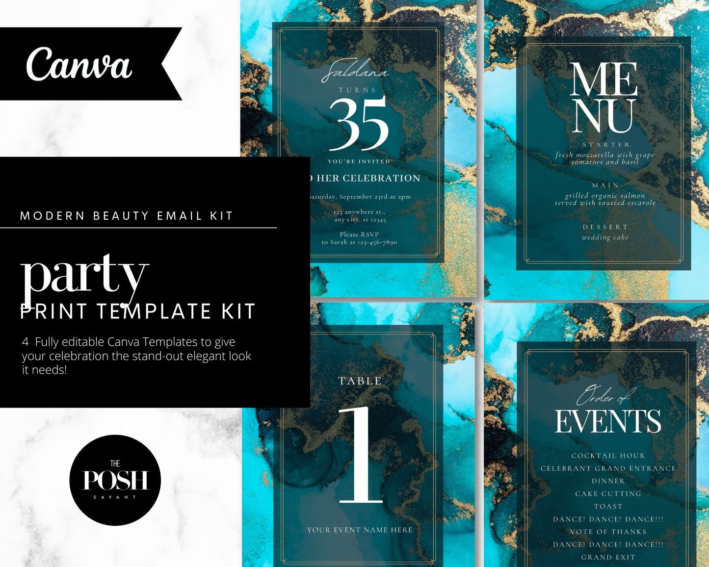 Party Kit Minimalist Modern Chic Event Print Template