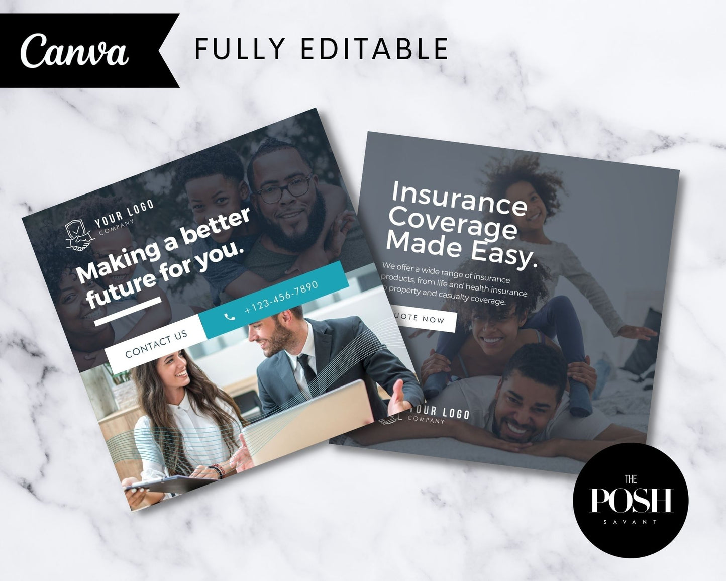 T00117 Insurance Social Media Template- Modern Real EstateTemplate