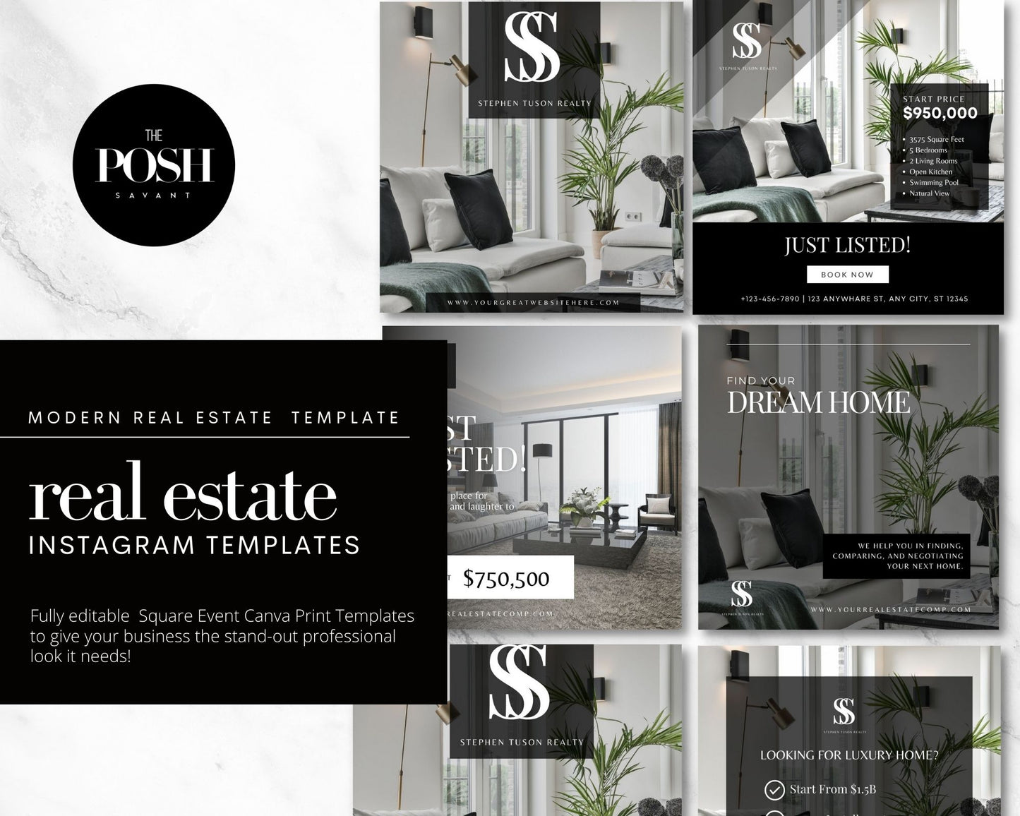 9 - Modern Real Estate Instagram Templates