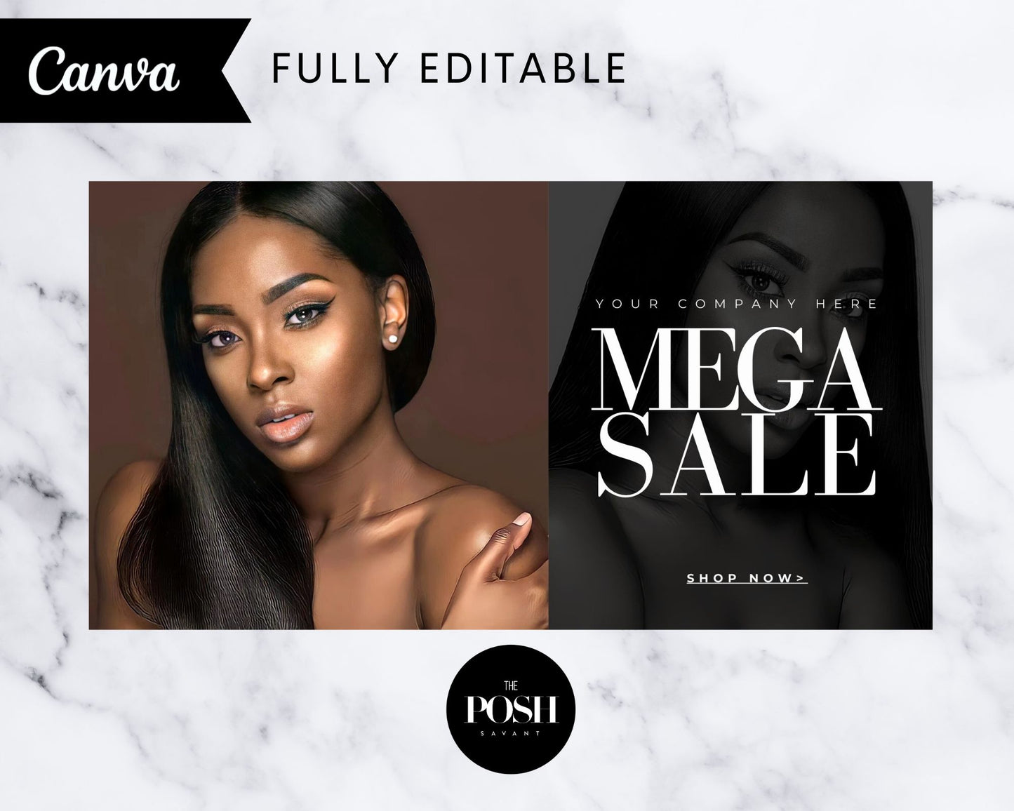 T00088 Hair Sale Banner Kit- Minimalist High End Marketing