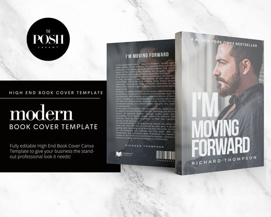 T00108 Modern Book Cover Template - Front & Back