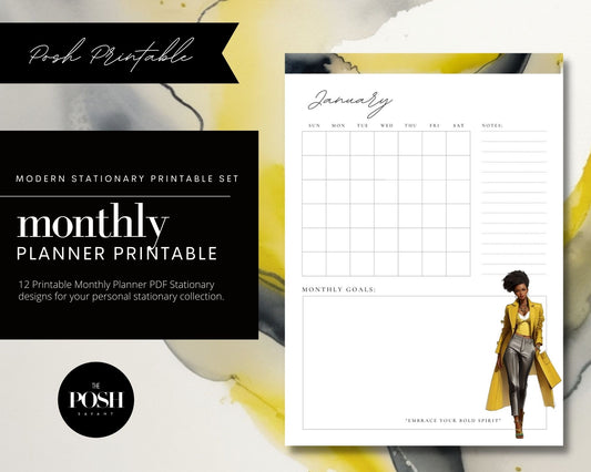 T00130 Bold Woman Stationary Design - Posh Printables