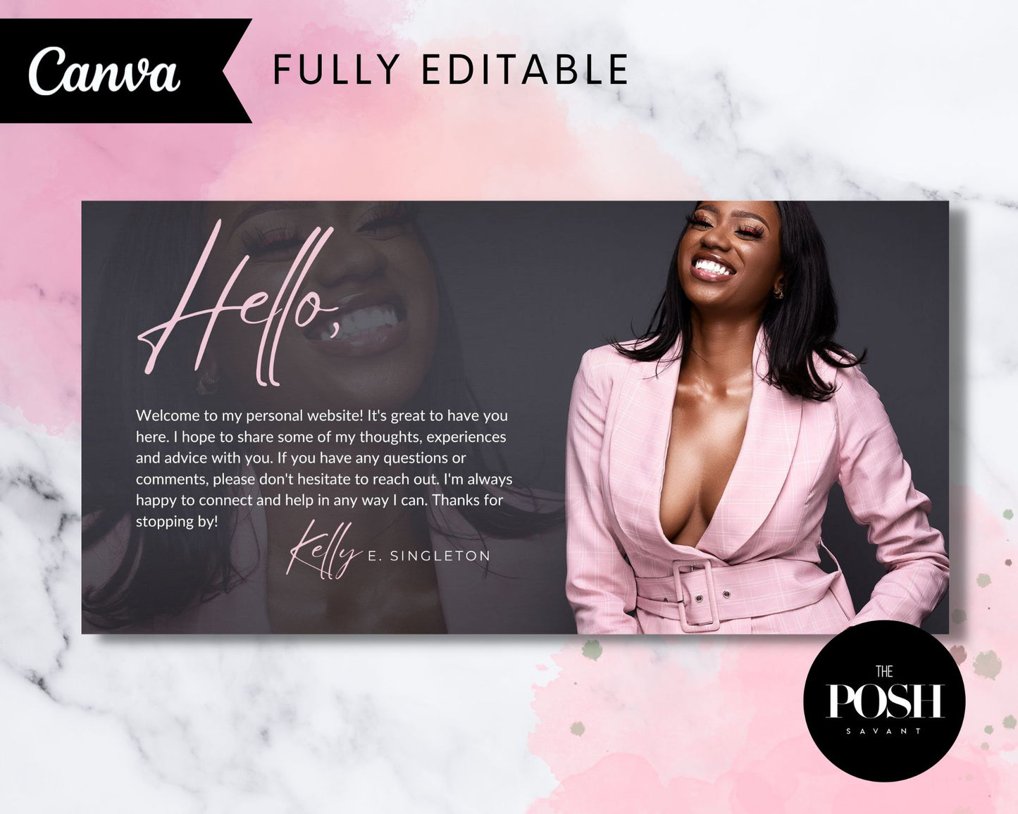 T00047 Chic Website Banner Templates - Minimalist Personal Website