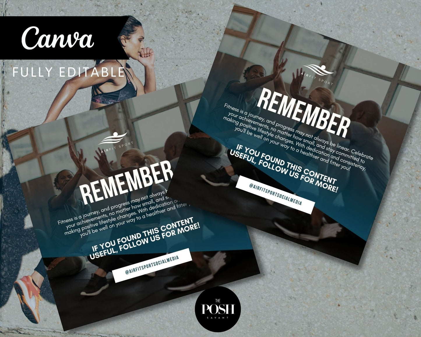 T00126 Fitness Social Media Kit - Modern High End Marketing