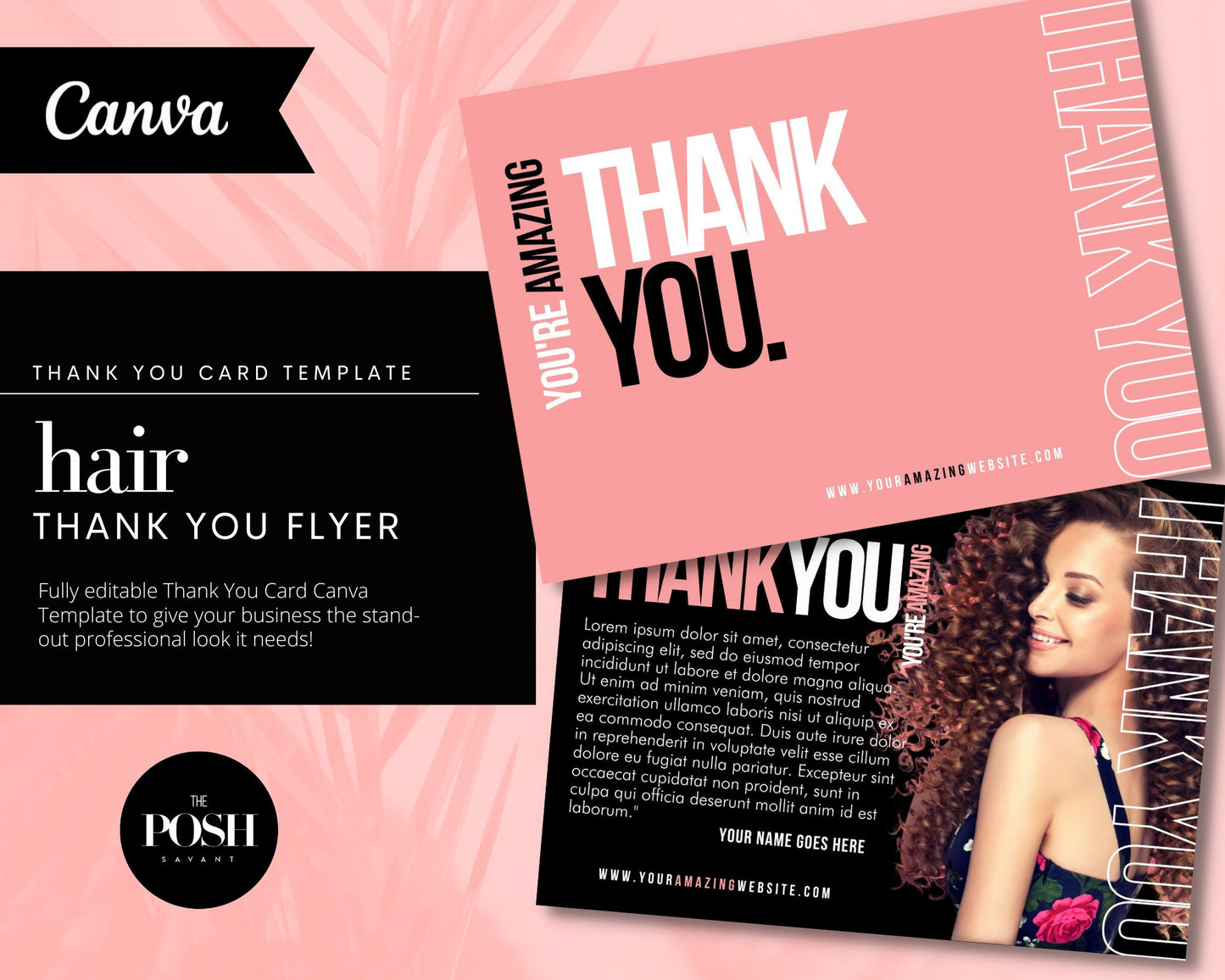 T00038 Beauty Thank You Card Templates - Minimalist Marketing Template