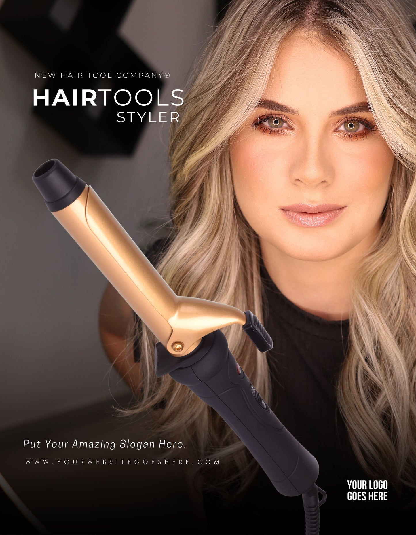 T00074 High End Hair Tools Ad Template - Minimalist Design