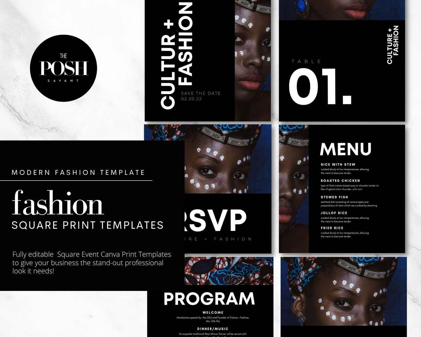 Fashion + Culture Minimalist Chic Event Print Templates