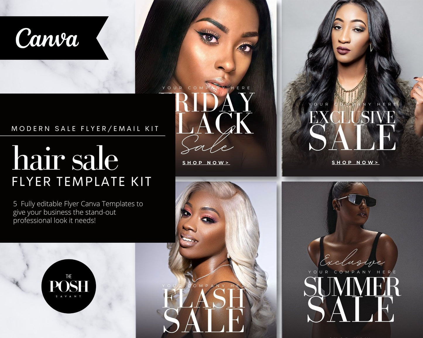 T00086 Hair Sale - Email/Flyer  - Minimalist High End Marketing