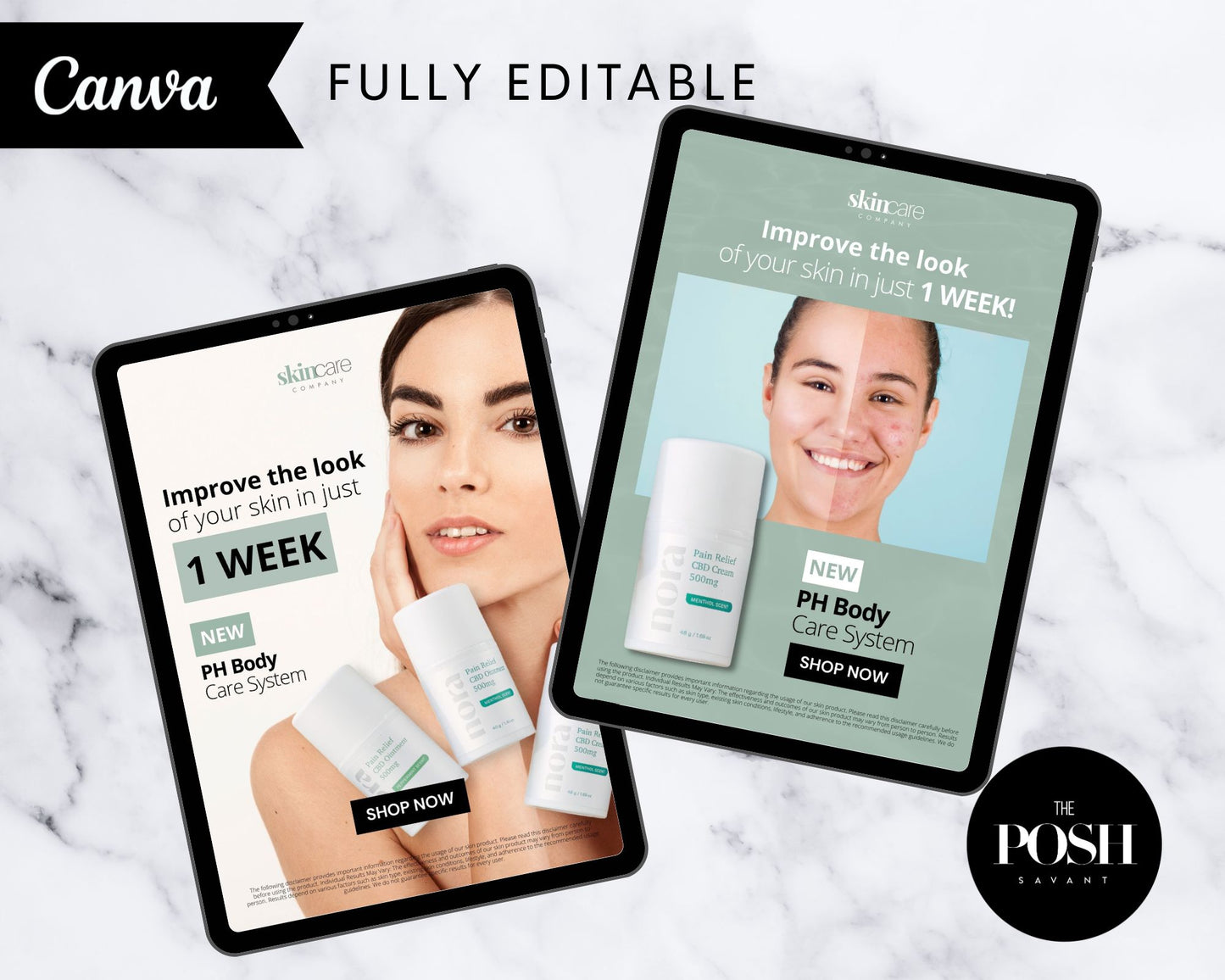 T00097 Skincare Ad Kit - Email/Flyer  - Minimalist High End Marketing