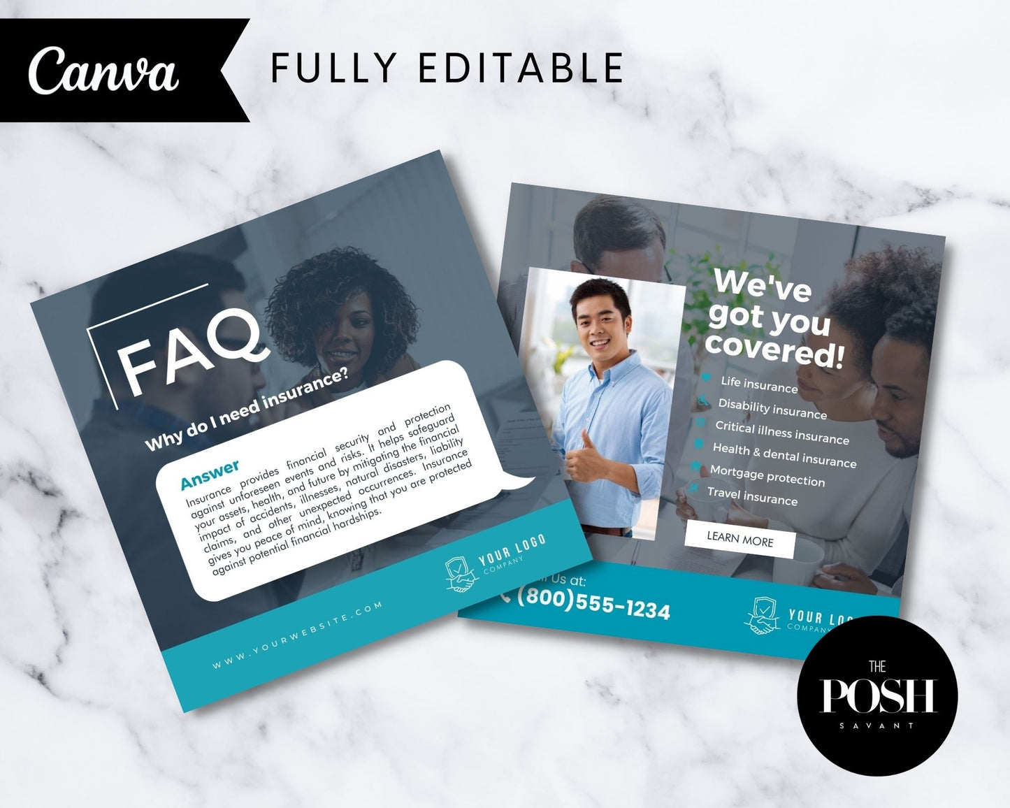 T00117 Insurance Social Media Template- Modern Real EstateTemplate