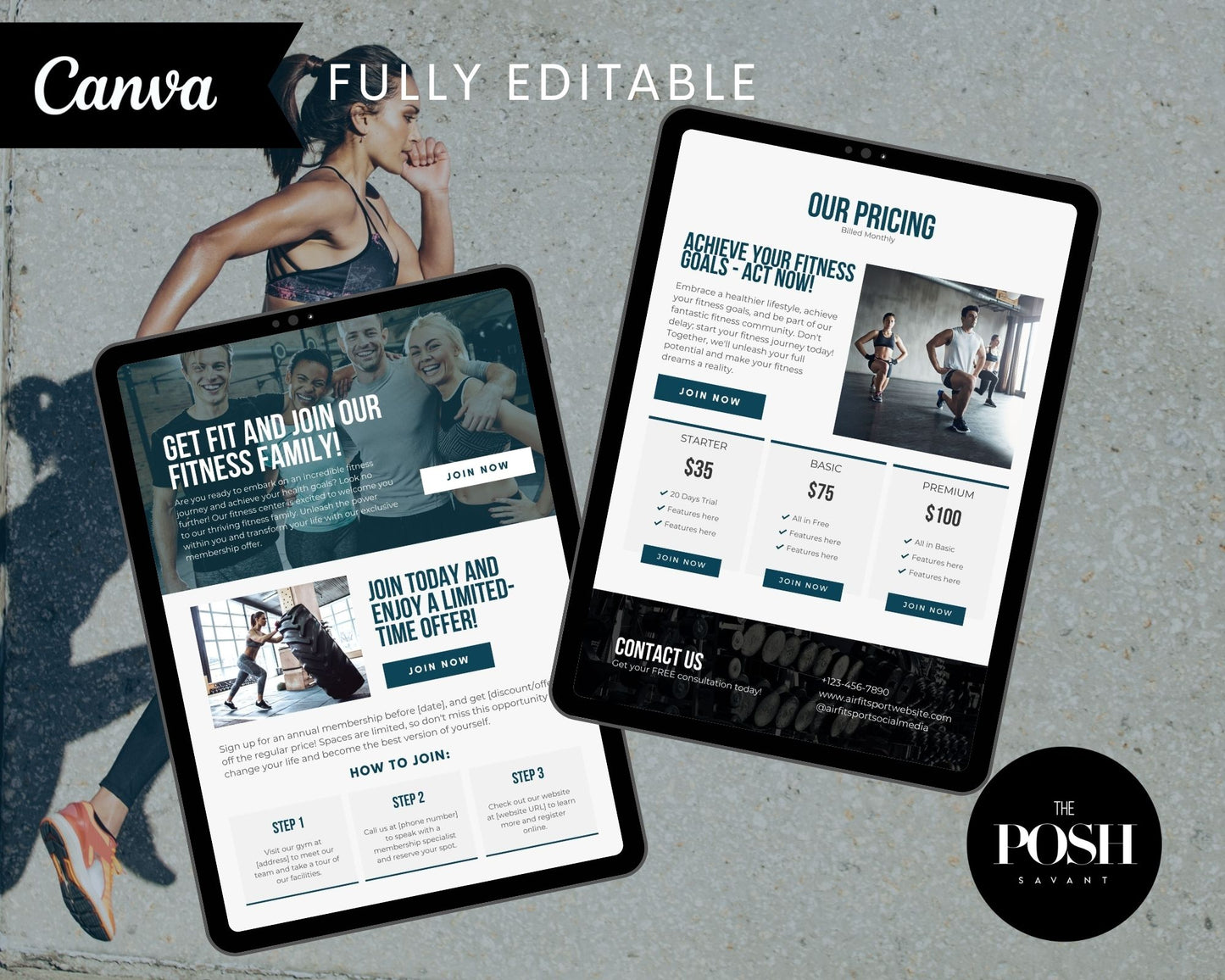 T00127 Fitness Flyer/Email Kit - Modern High End Marketing