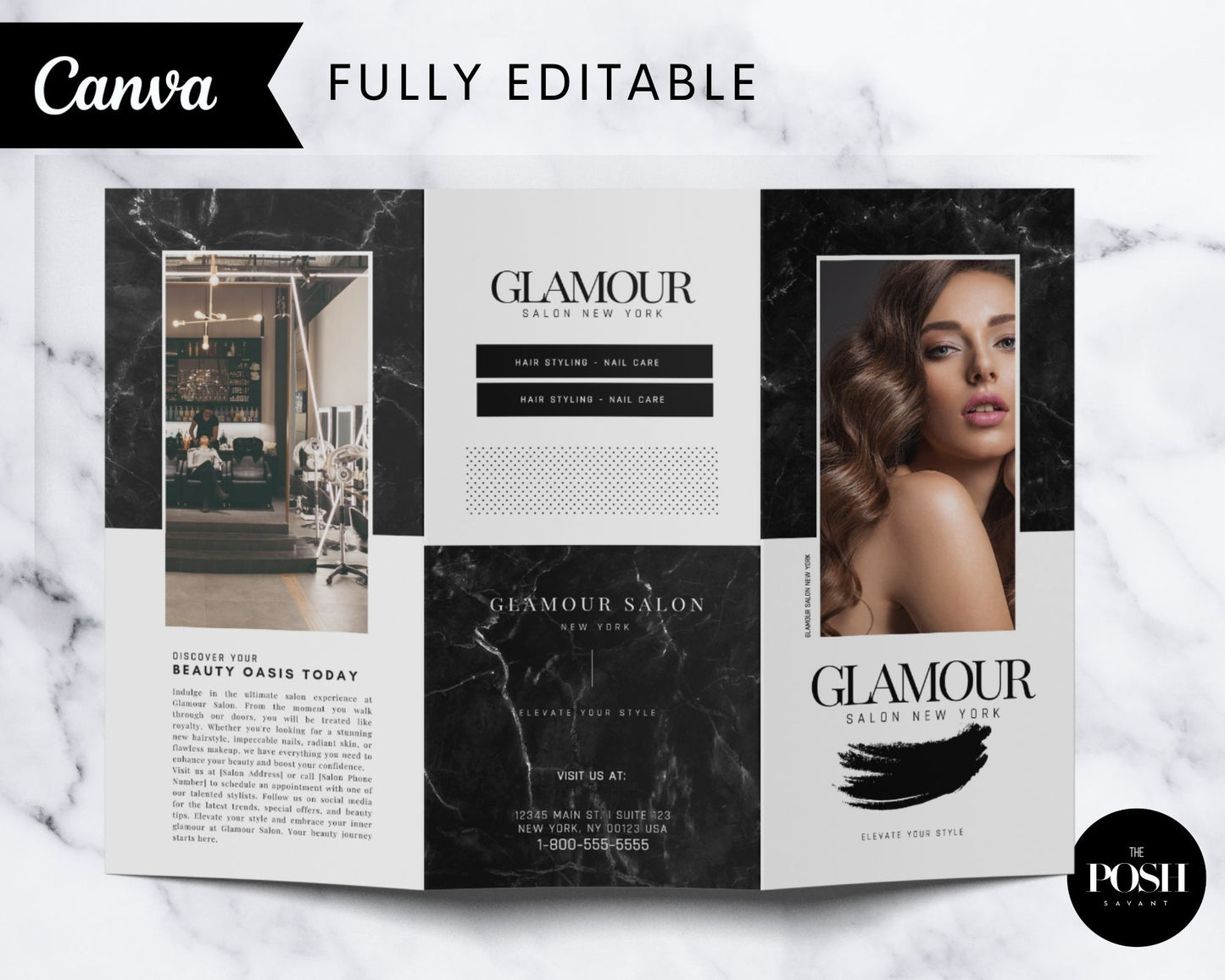 T00107 Salon Brochure Template - Trifold