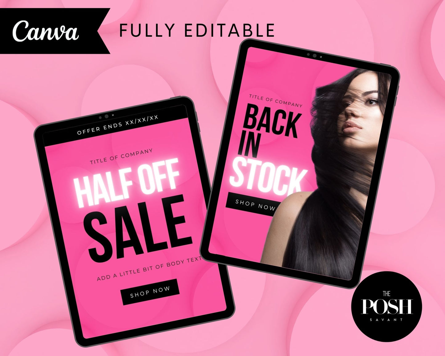 4 - Minimalist Hair SALE Flyer/Email Templates