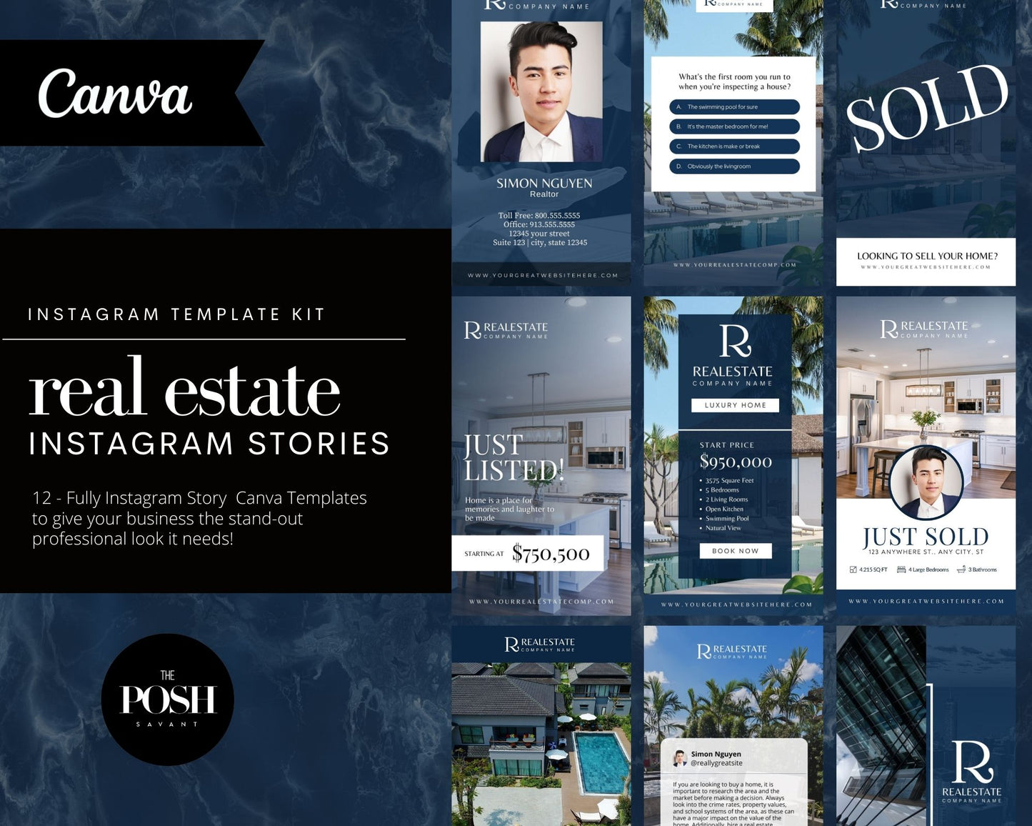 12 - Modern Real Estate Instagram Stories Template