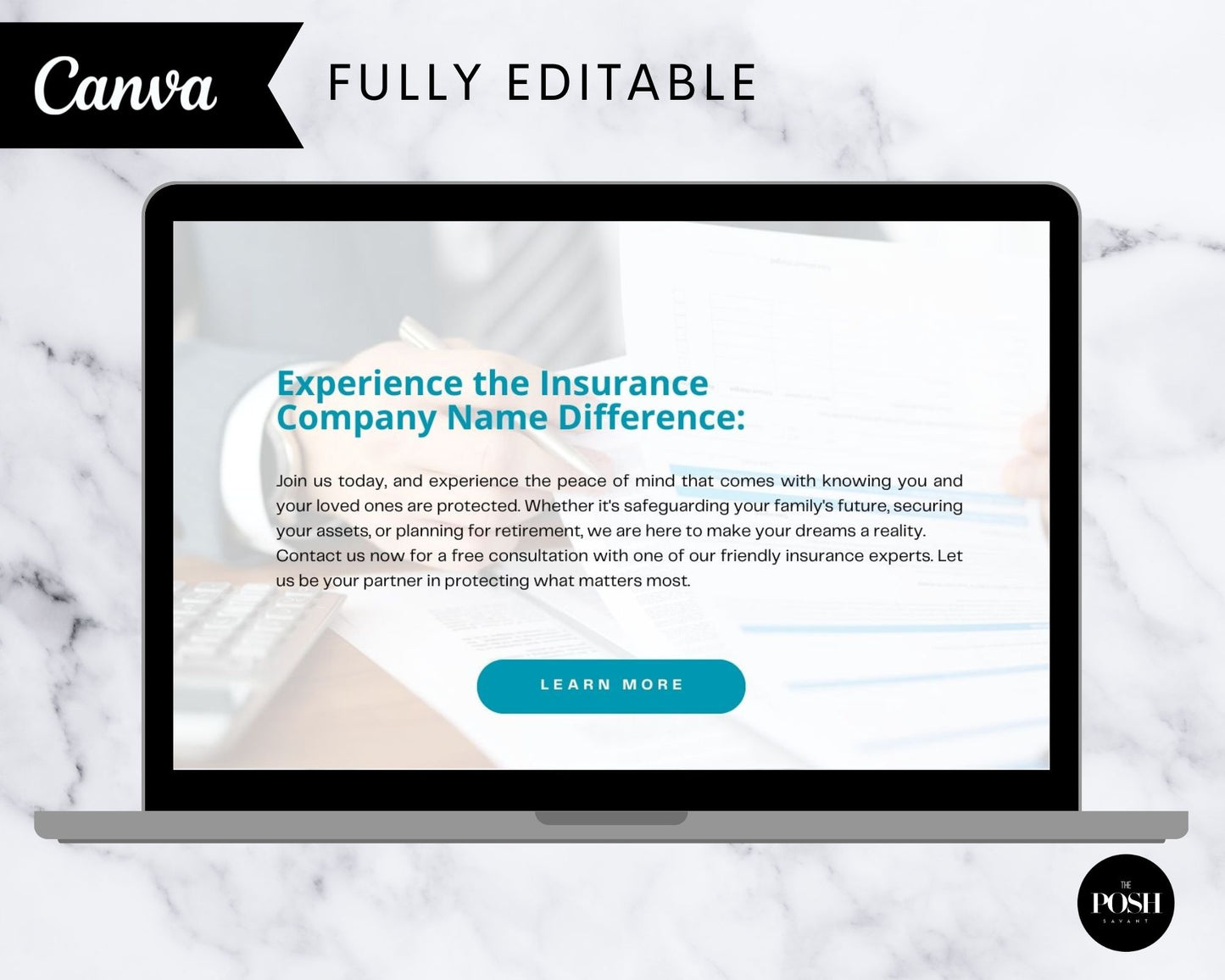 T00115 Insurance Website Template - Minimalist Website