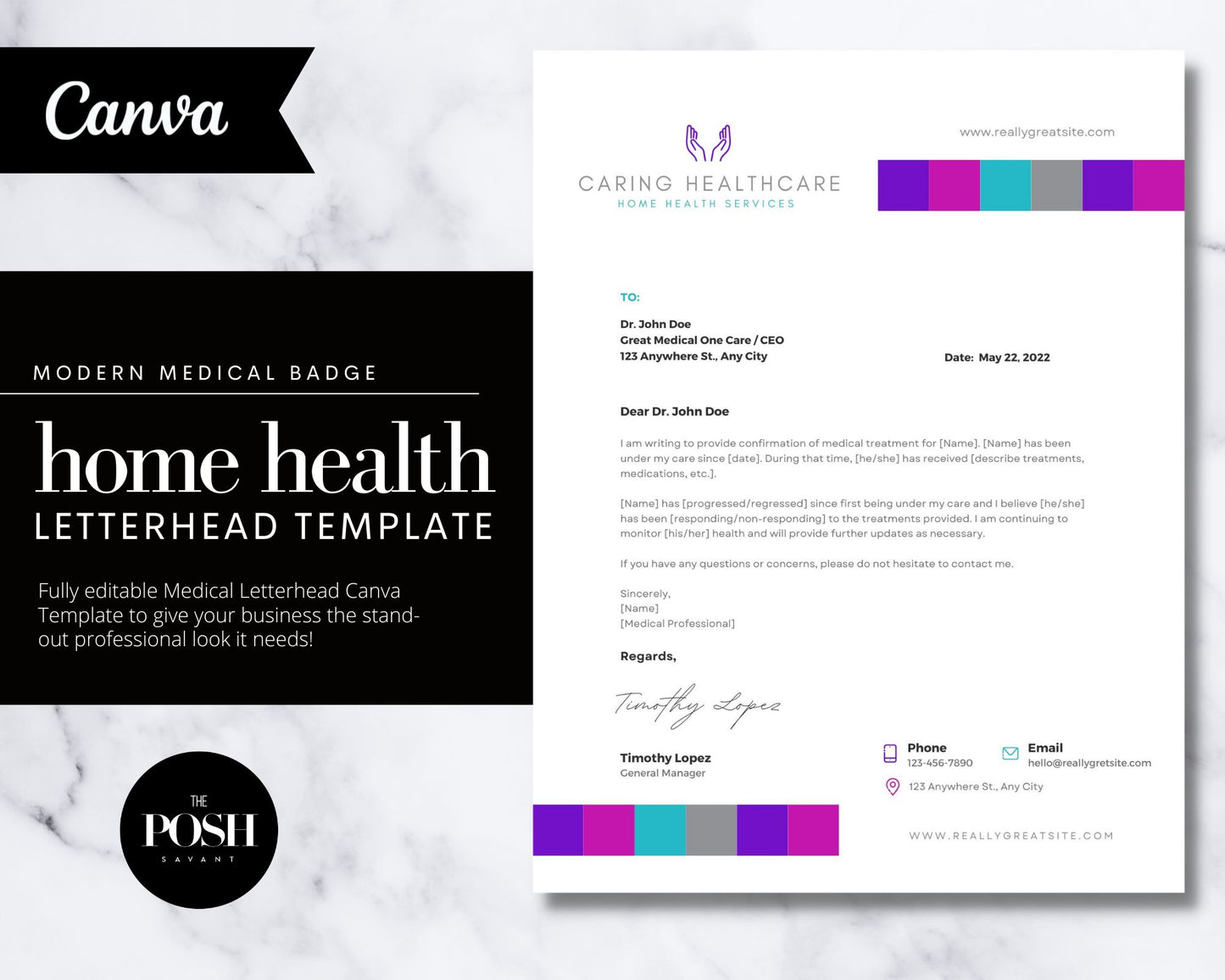 T00045 Modern Medical LetterheadTemplate