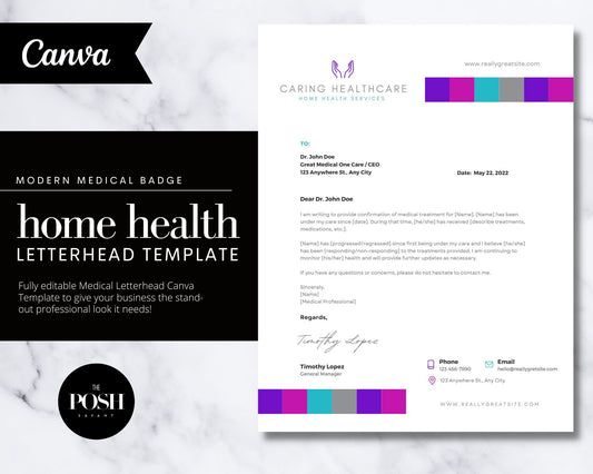 T00045 Modern Medical LetterheadTemplate