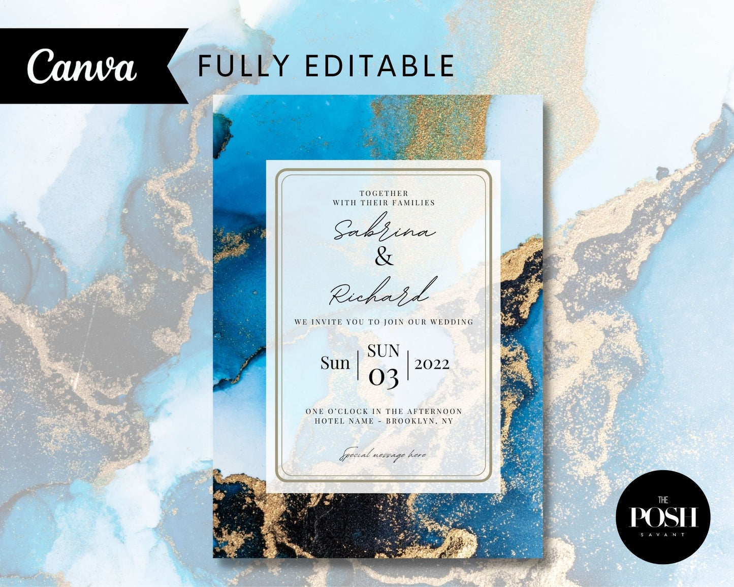 Wedding Marble Invitation Templates