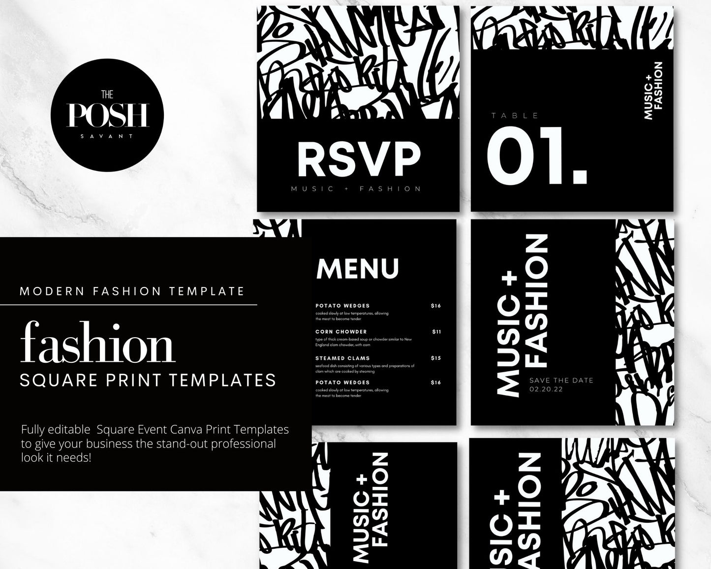 Minimalist Chic Event Fashion + Music Print Template